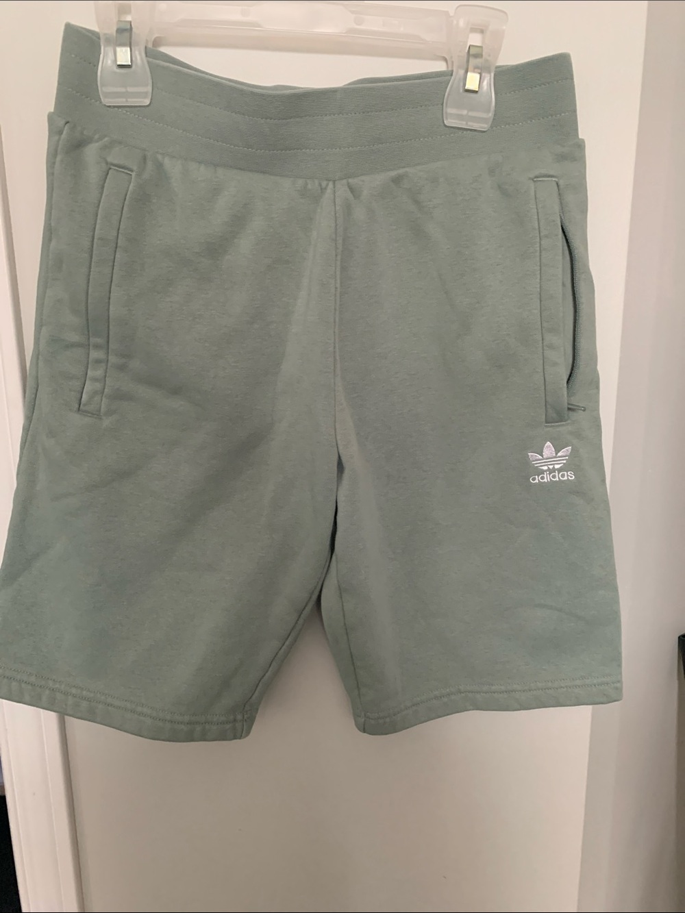 adidas Sage Green Trefoil Athletic Shorts